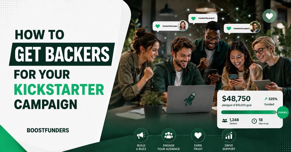 How to get backers for your Kickstarter campaign — team celebrating a fully funded crowdfunding campaign